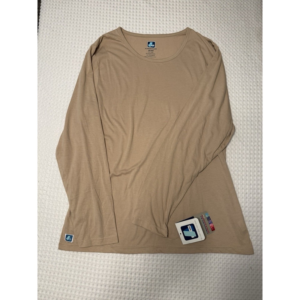 Adar Underscrub Tee Comfort Long Sleeve T-Shirt Khaki Classic Fit SZ 3XL - Picture 6 of 9